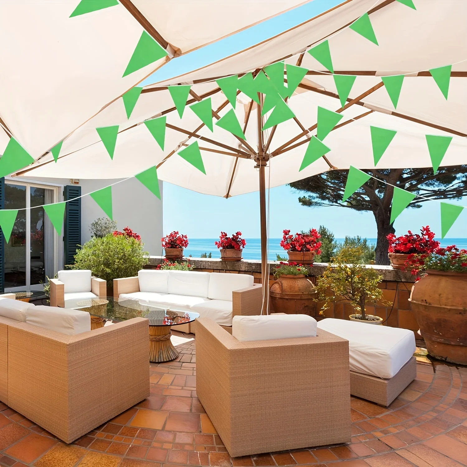 Party Decorations Flag Triangle Bunting Bulk Garland Grand Opening Mardi Gras Birthday Party Decoration Festival Celebration Outdoor