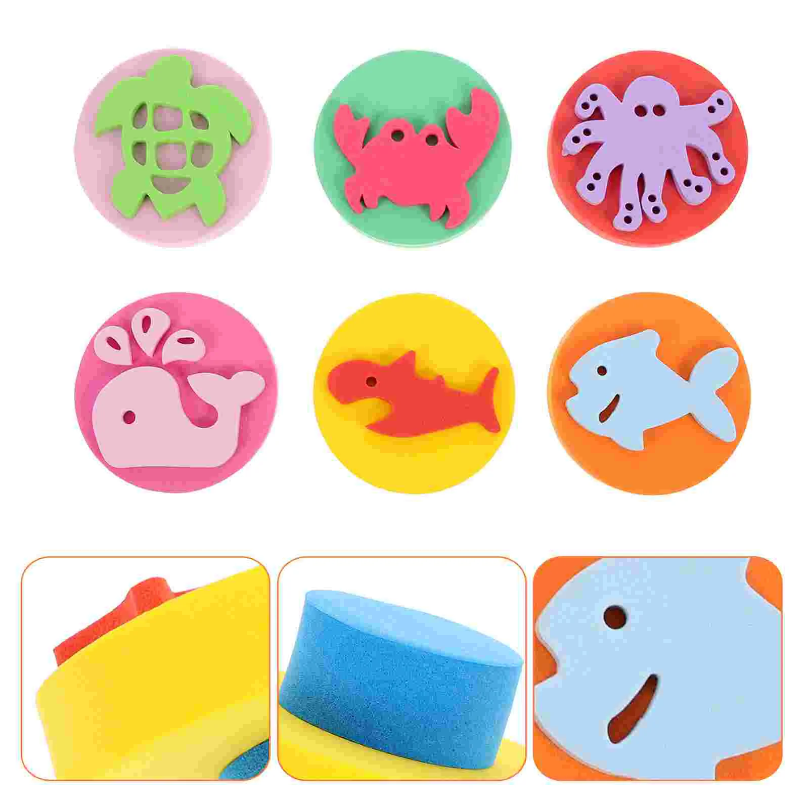 

6 Pcs Sponge Eva Seal Cartoon Painting Stamp Graffiti Seals Children Sponges Kids Supplies Blocks