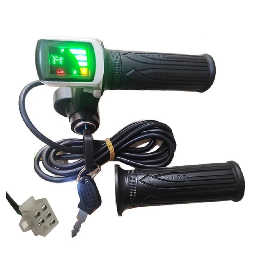 Battery Voltage Display Throttle 36V Accelerator for E-bike/Electric Scooter Accessory Throttle Handlebar with LCD Display