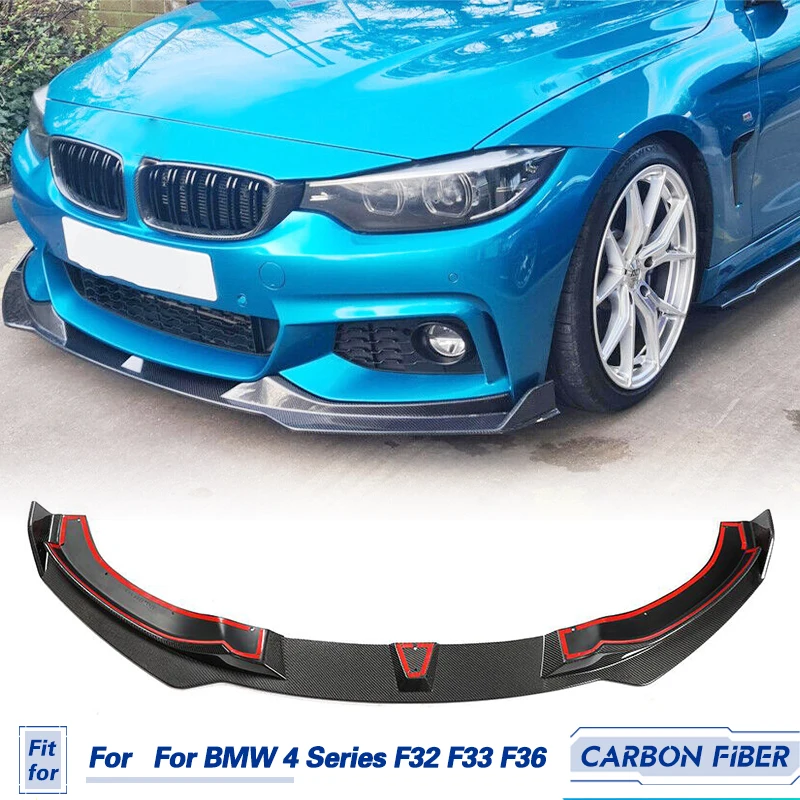 

Car Front Bumper Lip Spoiler Splitter Carbon Fiber For BMW 4-Series F32 F33 F36 435i 440i M-Sport 14-19 Front Lip Chin Protector