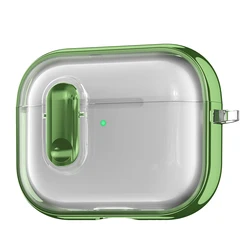 Transparent Electroplated Shockproof Earphone Case - Stylish Protective Cover - ForAirpods Pro2orPro (Dark green)