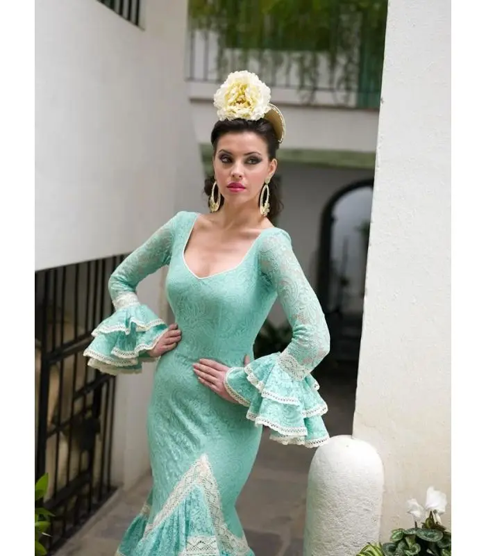 green emerald velvet dress Flying Tomato Flamenco Dress Large