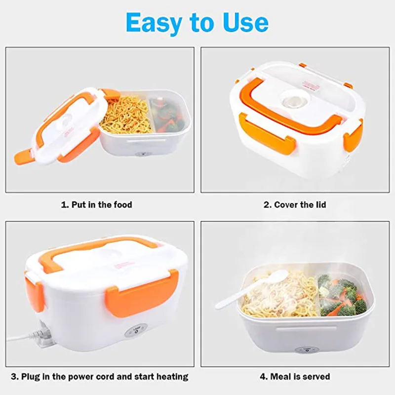 Electric Lunch Box Food Warmer, 40W High-Power Food Heating Lunch Boxes 12V  24V