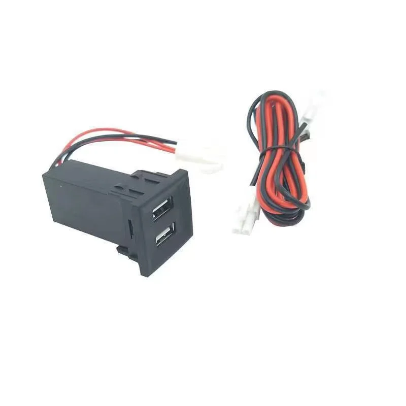 2 Porte USB Caricabatterie OEM Style Con Cablaggio Fusibile Per VW T5 (2003-2009) - Doppia Uscita 2,1A, Luce Blu