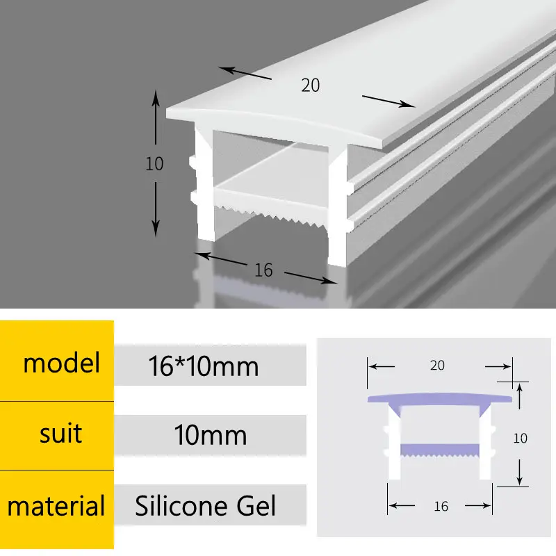 Recessed White Silicone Tube LED Neon Light Flexible Rope Channel Diffuser WS2811 WS2812B Outdoor Waterproof Ribbon Strip Lights image 8