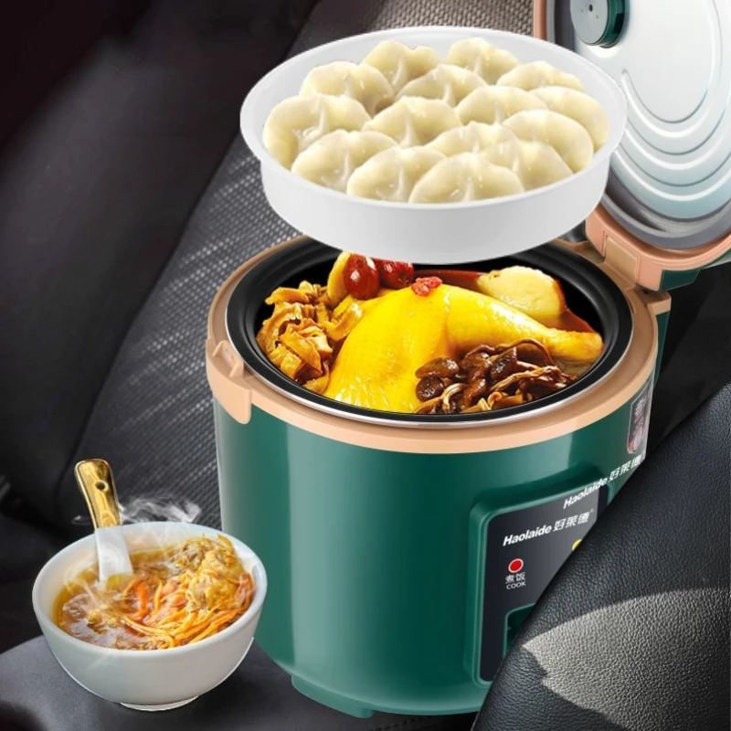 Car Rice Cooker 24V Large Van 3 Liter Steamer 24 Volt 1-2-4 Person Trailer Car Cooker 2