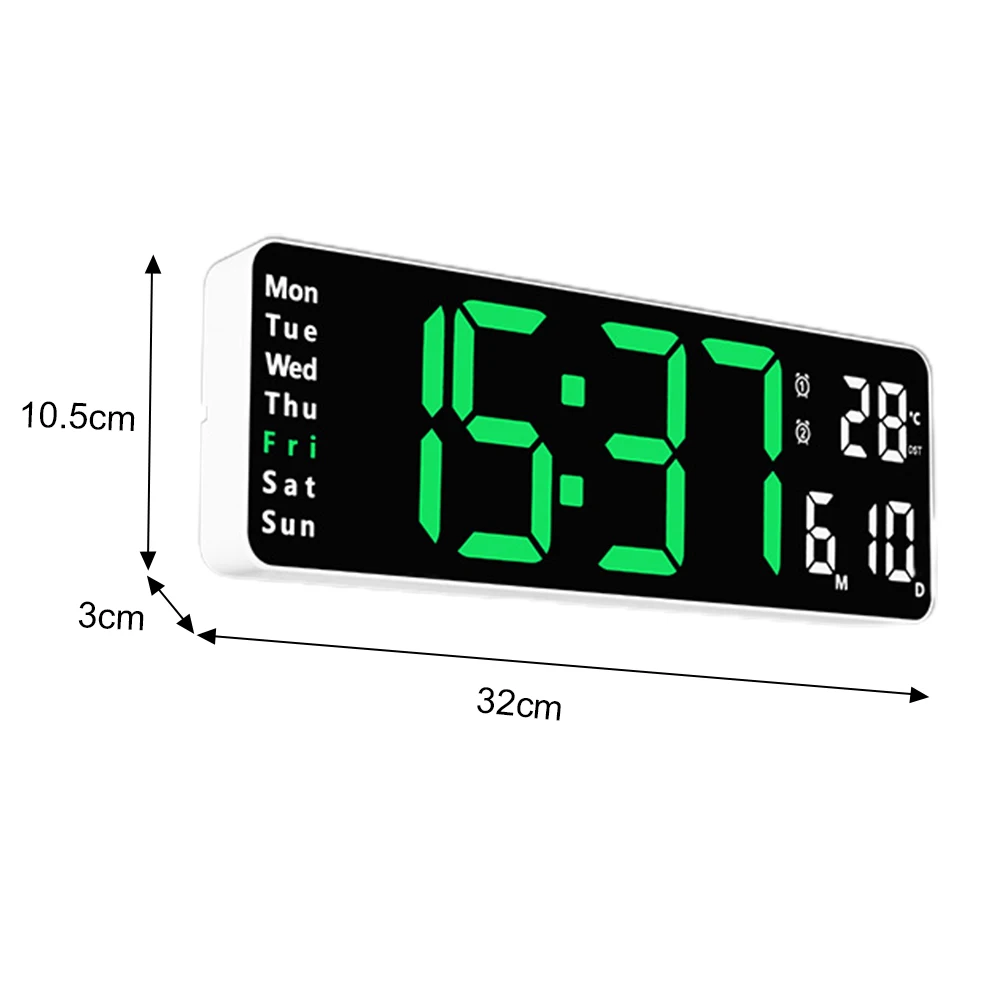 105745-7F7437.Jpg Digital Wall Clock 13" LED Wall Clock Large Display with Remote Control