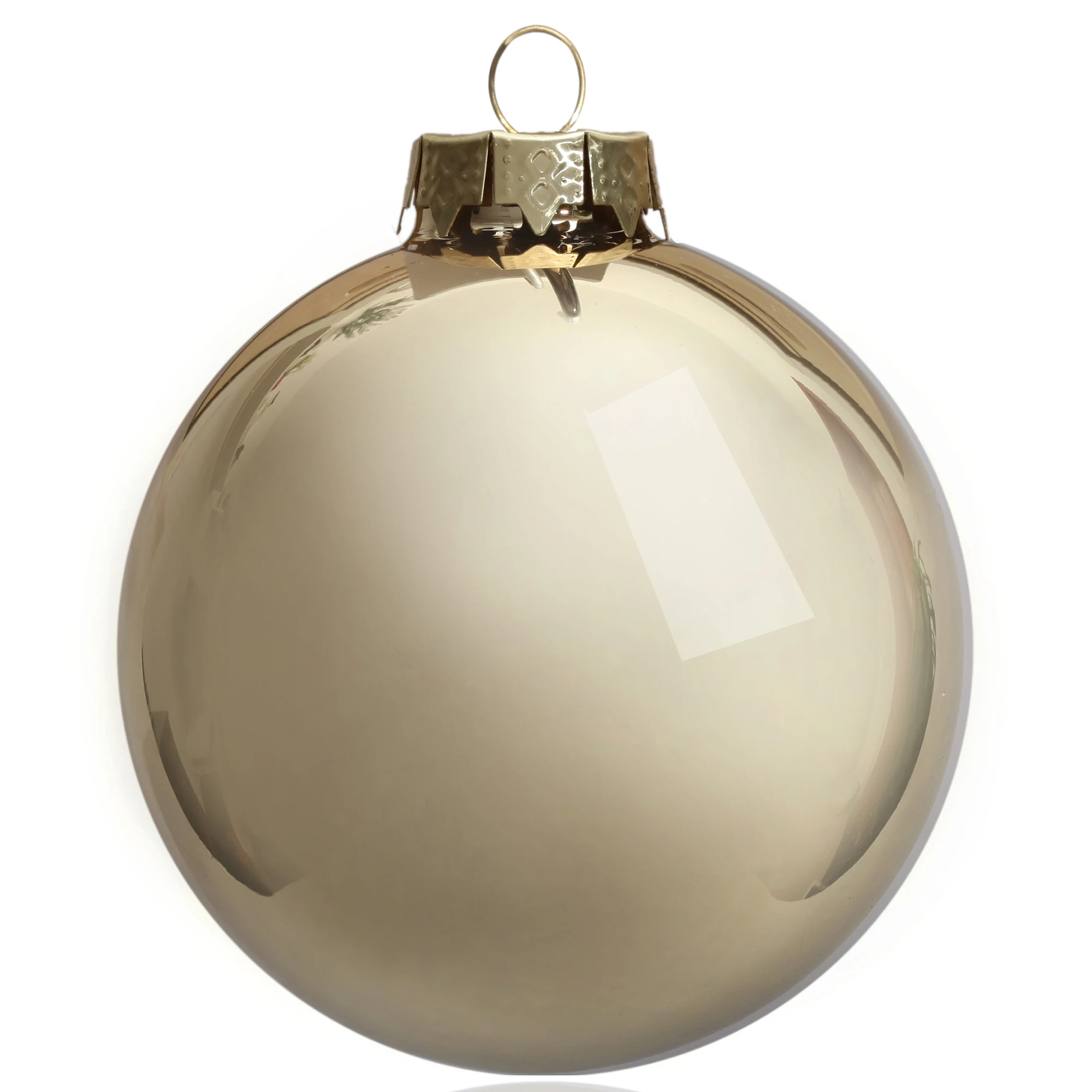 thumbnail image 1 of 5 piezas - Adorno decorativo navideño para fiestas en casa, eventos, bolas de cristal doradas con acabado brillante de 80 mm, 1 of 4