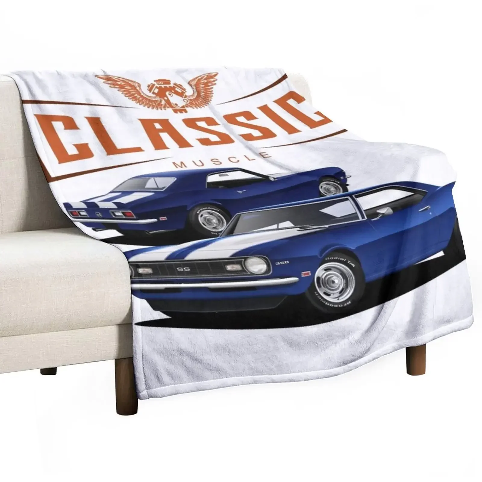 

Classic Blue Camaro Throw Blanket Sofas Large Soft Beds Plaid Blankets
