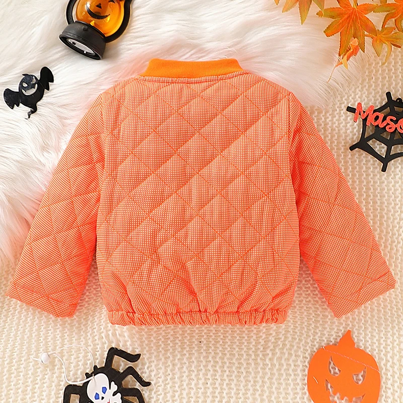 Autumn Winter Newborn Girls Clothes Halloween Cartoon Cute Pumpkin Warm Thick Outerwear Baby Tops Jacket Toddler Coat BC406