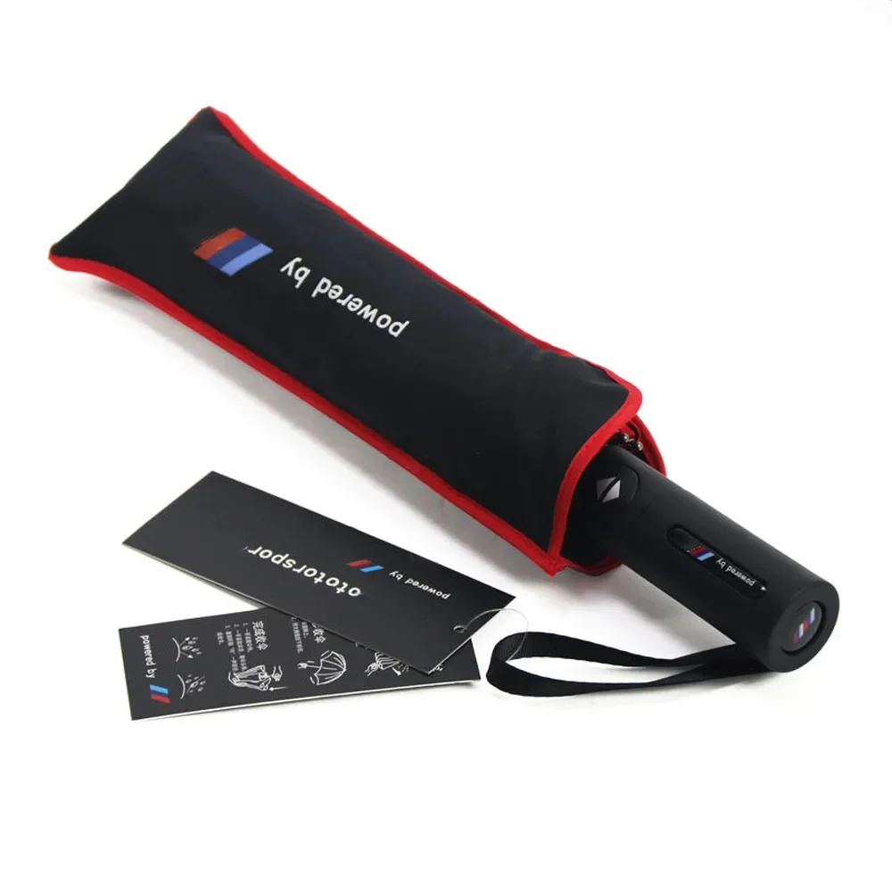 Original For BMW 4S shop car umbrella red edge 10 bone high-end automatic folding umbrella for rain shine with M