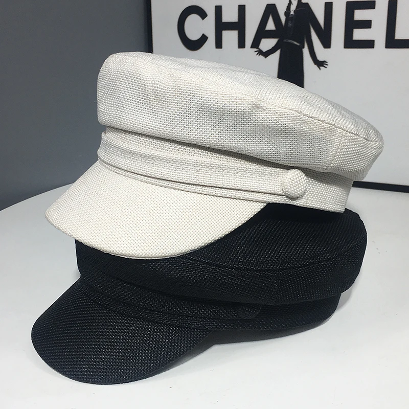 Retro Cotton and Linen Octagonal Hat Spring and Summer Net Red Thin Breathable Ladies Beret Casual All-match Fashion Flat Cap women beret