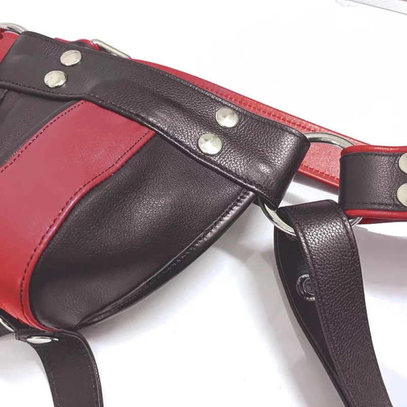Mens Jockstrap Leather Harness Sexy Lingerie BDSM Bondage Fetish Gays Hombre Stage Nighclubwear