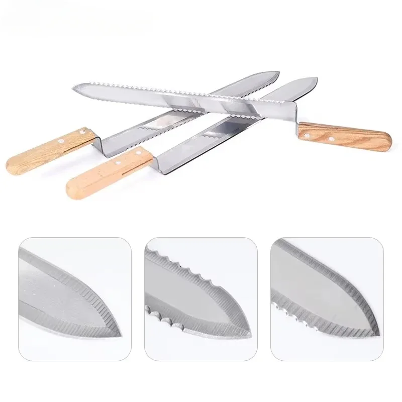 Stainless Steel Beekeeping Tool with Wooden Handle for Honey Cutting