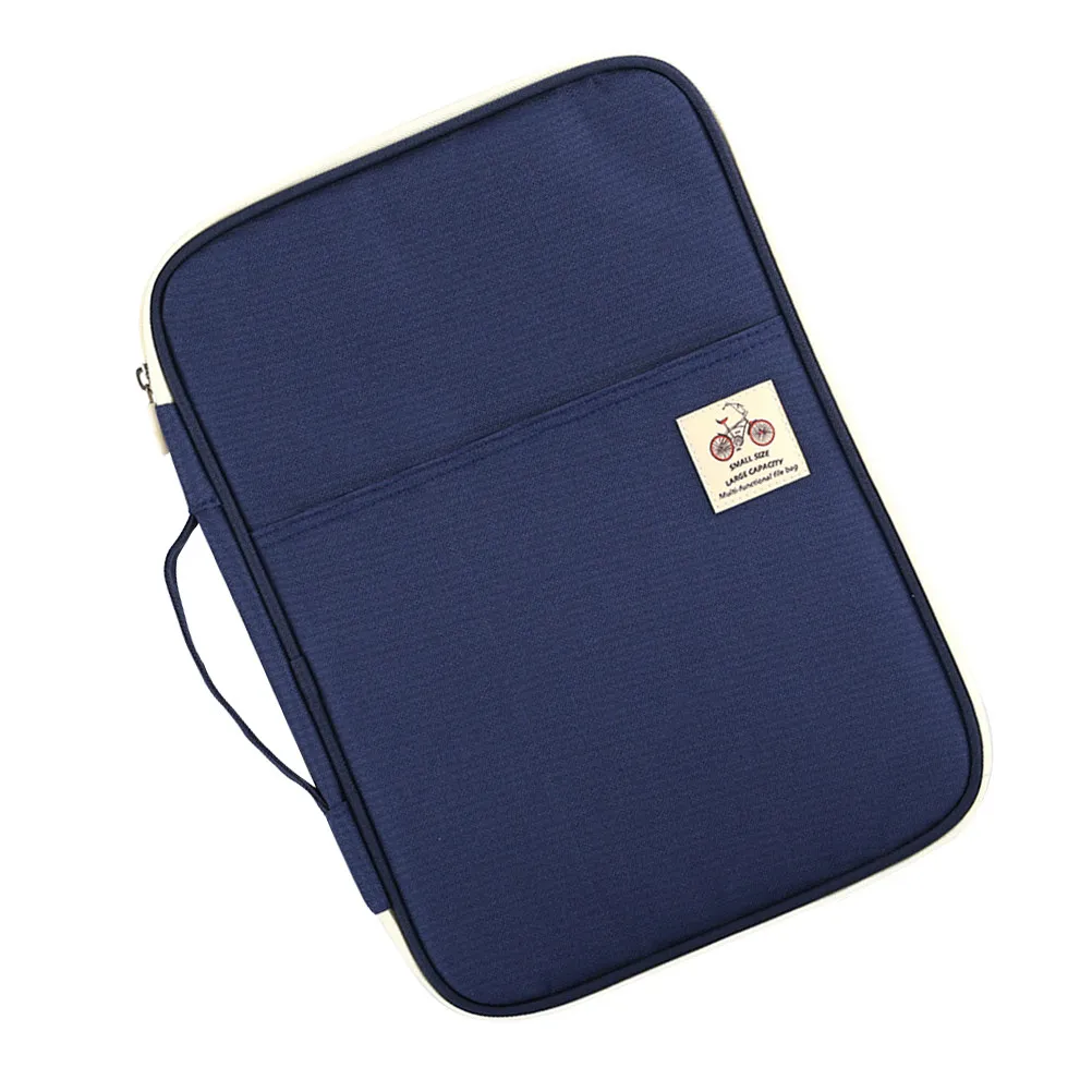 A4 문서 가방 휴대용 네이비 다기능 폴더 비즈니스 여행용 정리함 서류 가방 보관 케이스 A4 문서 가방
