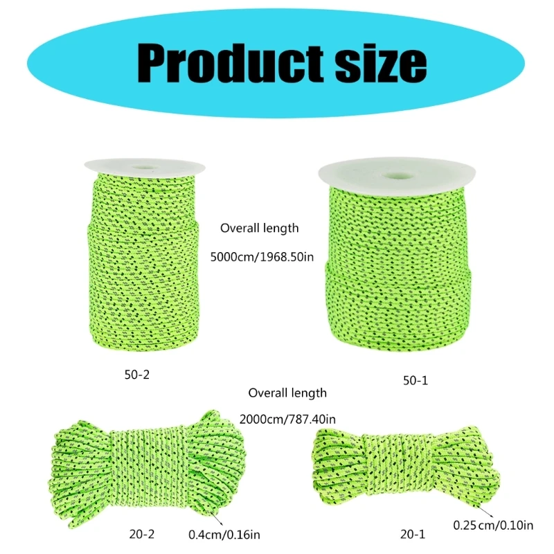 Reflective Paracord Rope High Strength Tent Lanyard Strap Outdoor Camping Survival Rope Guyline Hiking Equipment 6