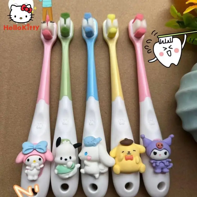 

Cinnamoroll Kuromi Pompompurin Hello Kitty Pochacco My Melody Sanrio Cartoon Children Soft Bristle Toothbrush Anime Toysfor Girl