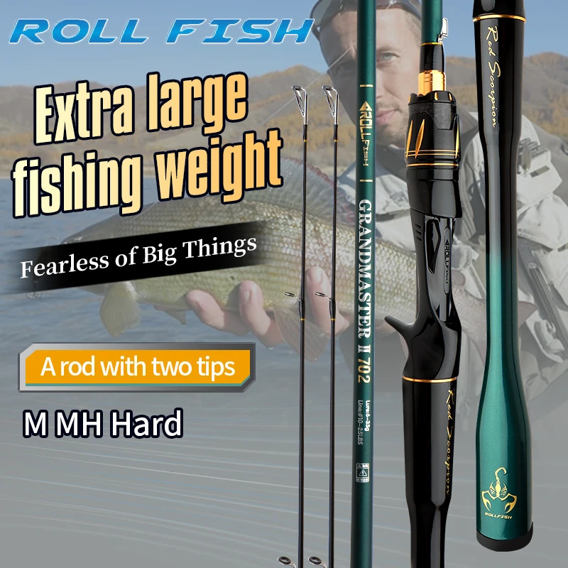 ROLLFISH2TipsSpinning/CastingLureFishingRodCarbonFiberFishingRod1.8-2.7MforSaltwaterFreshwaterBassFishing-AliExpress18