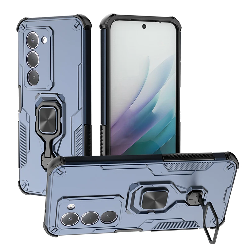 Durable Rugged Stand Case with Ring Holder - Heavy Duty Armor Protection
