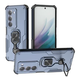 Durable Rugged Stand Case with Ring Holder - Heavy Duty Armor Protection for Redmi 15 4G 169 (Blue)