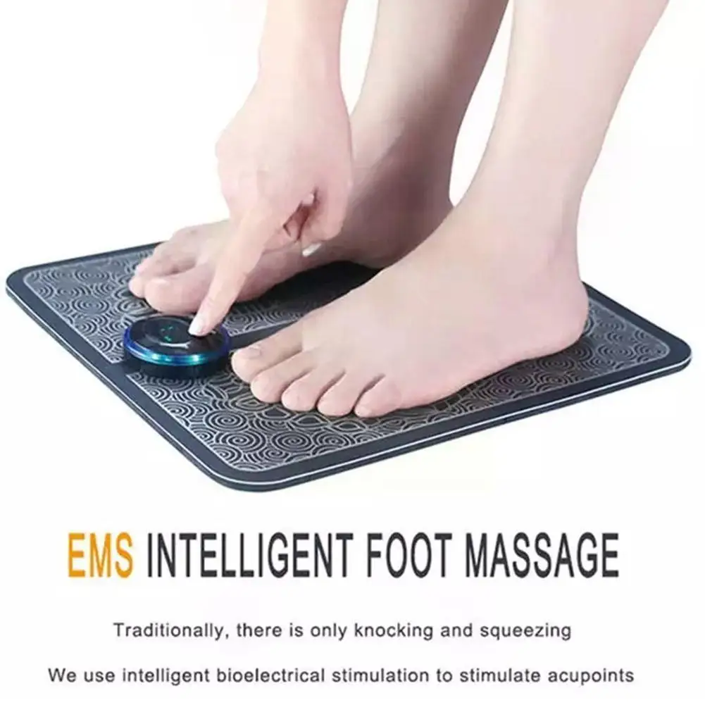 

EMS Electric Foot Stimulation massager Pad 8 Modes Portable mats Fully Automatic Circulation Massage Body Machine for Men&W D2T7