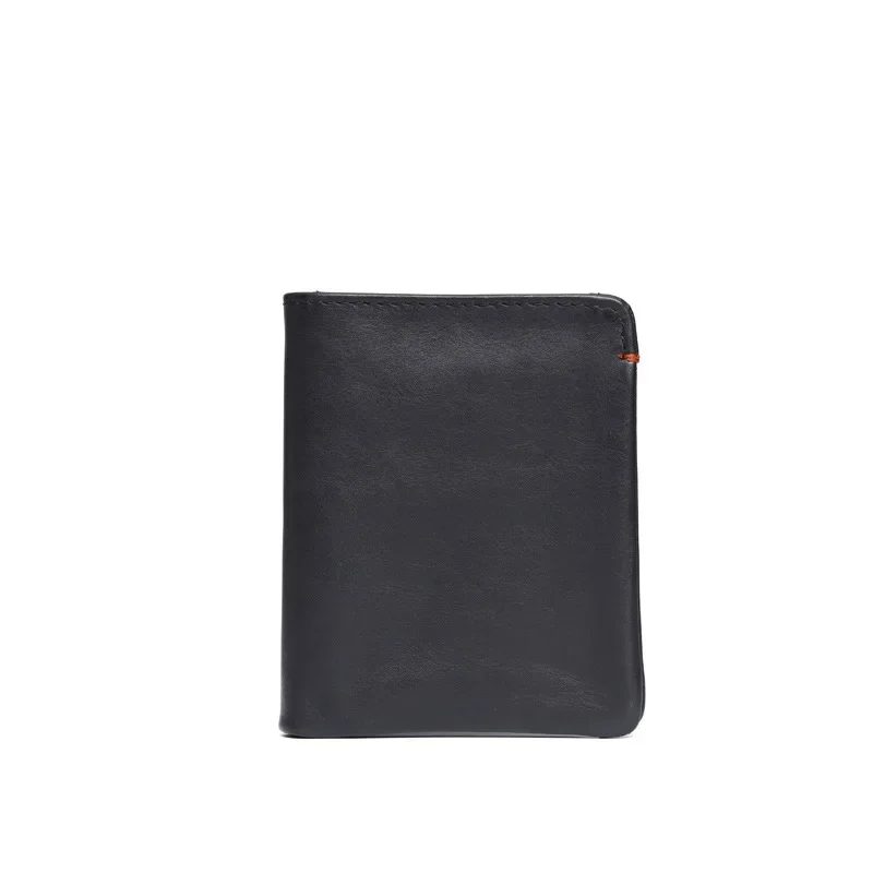Genuine Leather Wallet Men's Short Vertical Soft Leather Handmade Men's Wallet Top Layer Cowhide Retro Ultra-thin Leather Clip 6