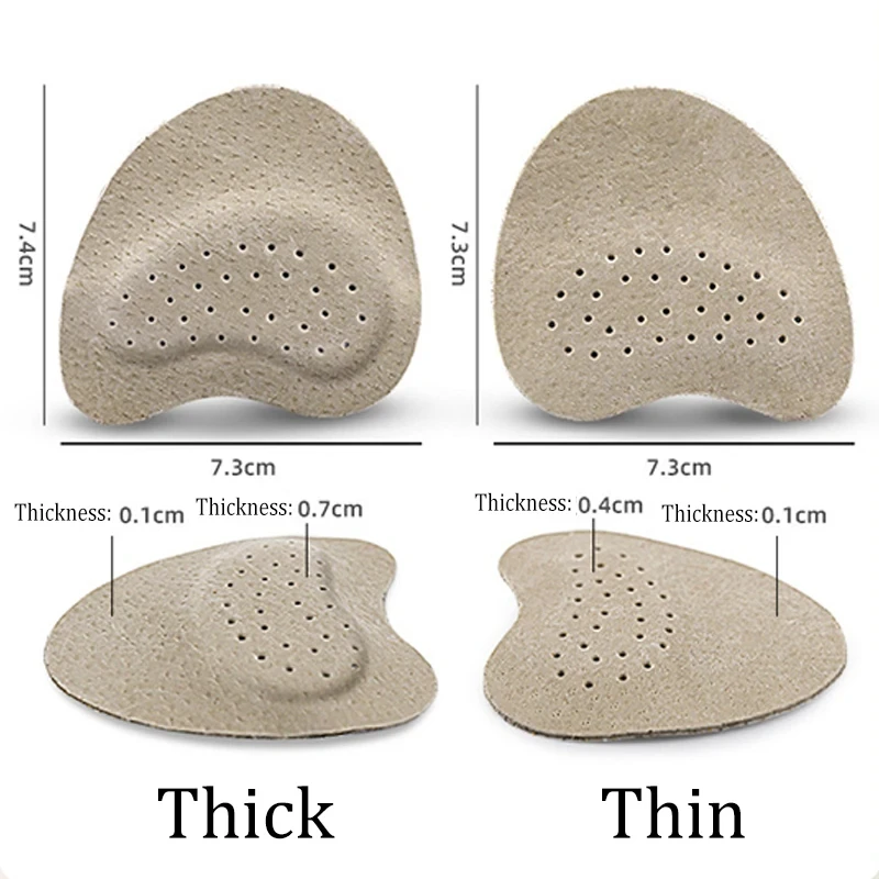 Shoe Insoles 4pcs Sandals Anti-slip Stickers Leather Forefoot Pad Women High Heels Pain Relief Insert Insoles Toe Cushion Foot Care Shoes Pad
