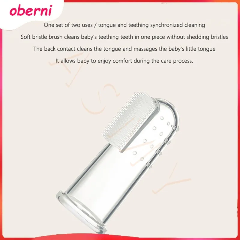 Oberni Baby toothbrush / baby silicone finger cover / clean mouth teeth Tongue coating