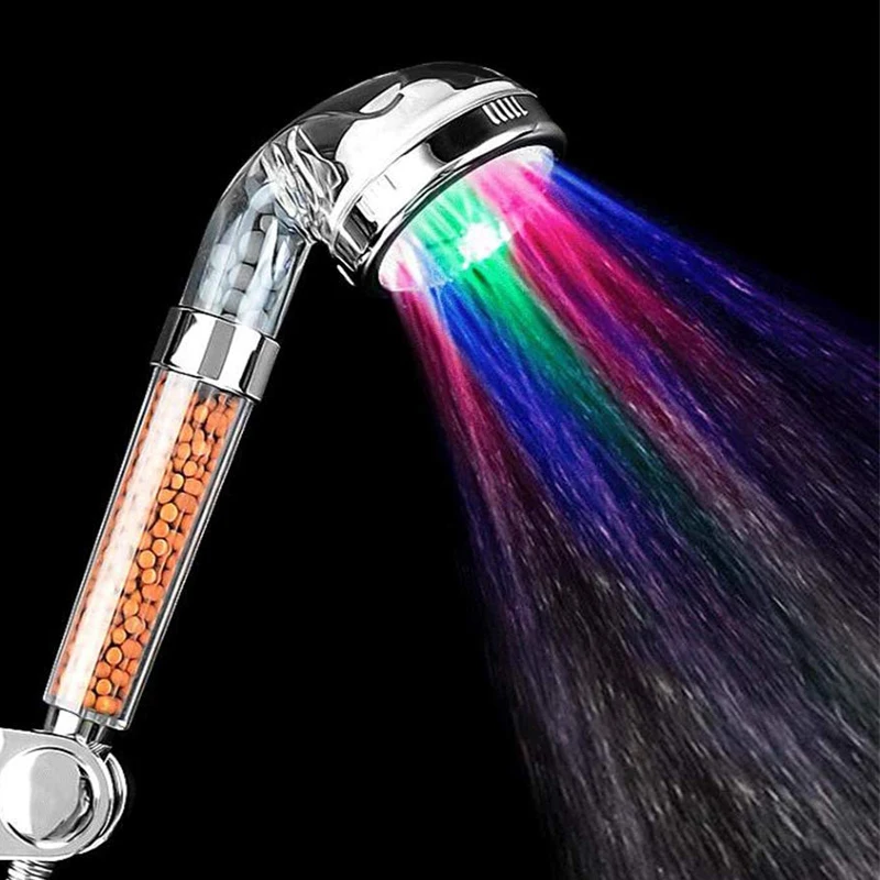 LED Alcachofa de ducha , Filtro filtración alta presión ahorro de agua 7  colores automáticamente sin pilas necesario Spray de mano 1.6 para seco  piel & pelo, Moda de Mujer
