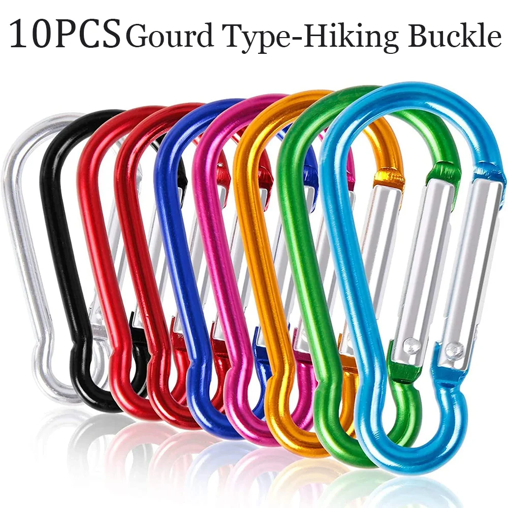 

10 Gourd Shaped Aluminum Buckles, Spring Buckles, Hooks, Key Chains, Mini Buckle Key Chains, Camping Tools, Outdoor Gadgets