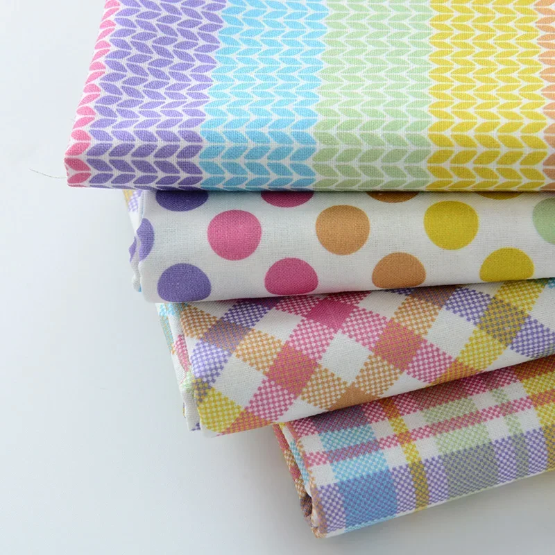 110X50cm Cotton Fabric Digital Printing Colorful Dots Sewing Making Clothes Baby Pants Children's Handmade DIY