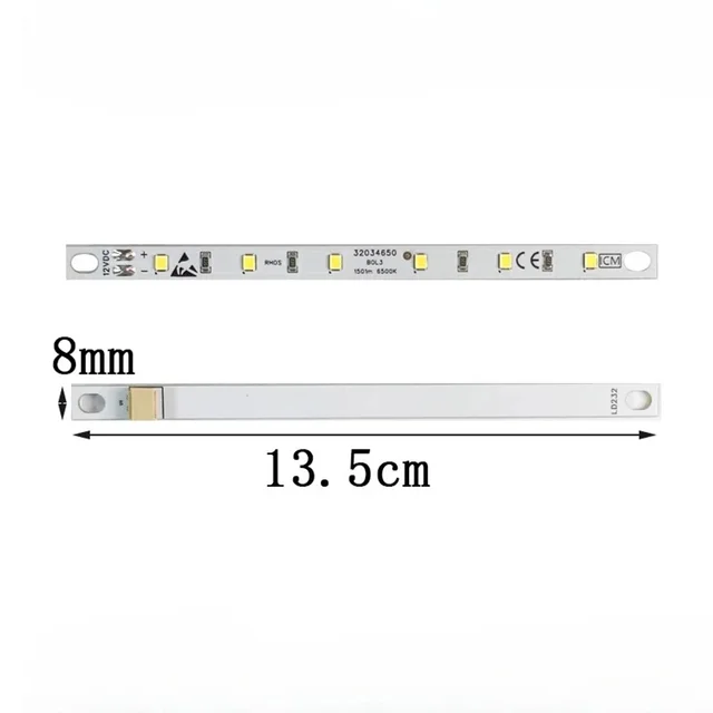 Bande lumineuse LED pour réfrigérateur, 12V, 6500K, pièce de rechange blanche brillante, 32034650, compatible avec le système de refroidissement 1