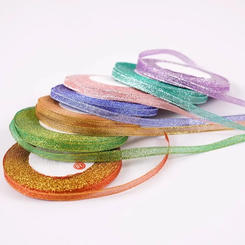 22m Glitter Silver/Gold Ribbon for DIY Crafts, Gift Wrapping, and Decor
