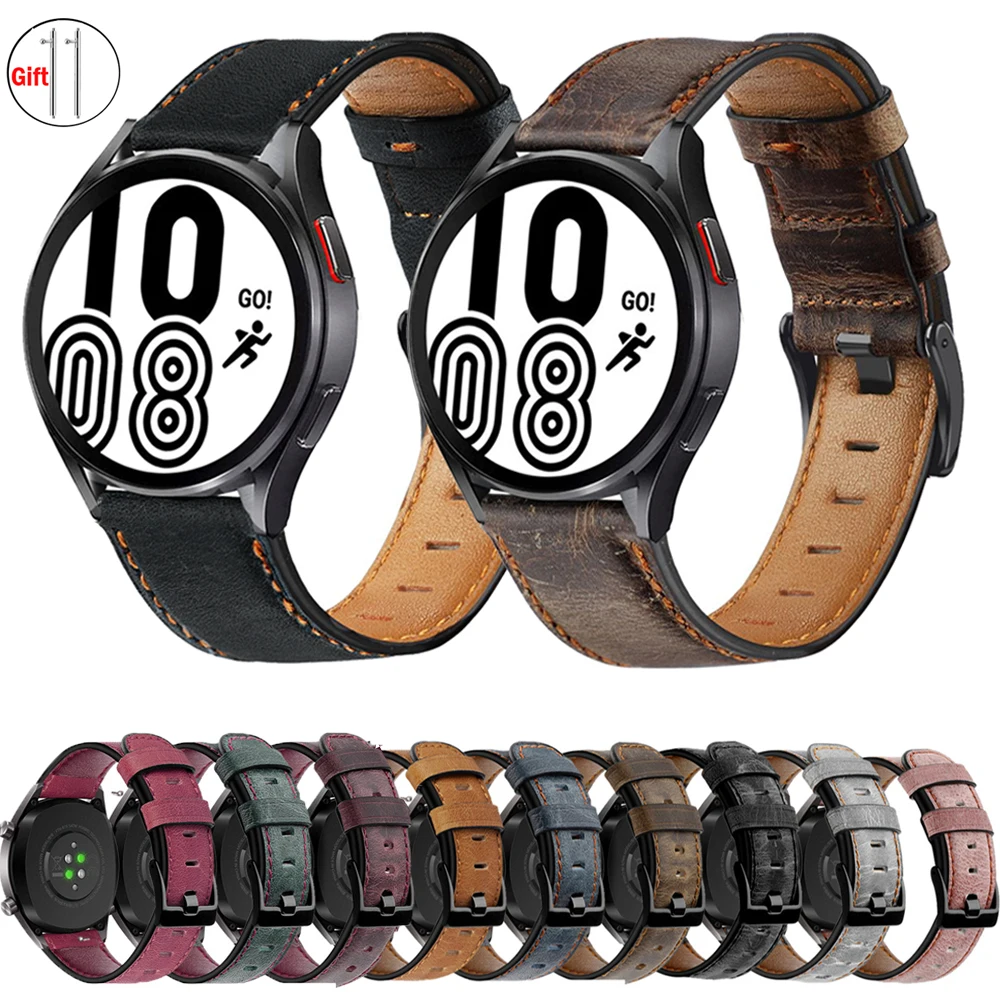 Retro Leather band for Samsung Galaxy watch 4/5/pro/classic/Active 2