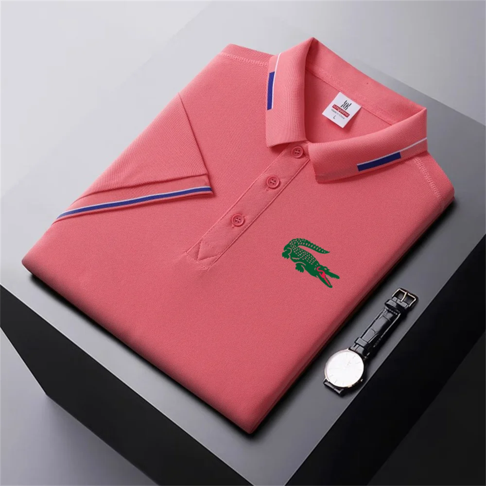 2024 Men's Short-sleeved Polo Shirt Summer Quick-drying Breathable T-shirt High Quality Business Casual Comfortable Short-sleeve