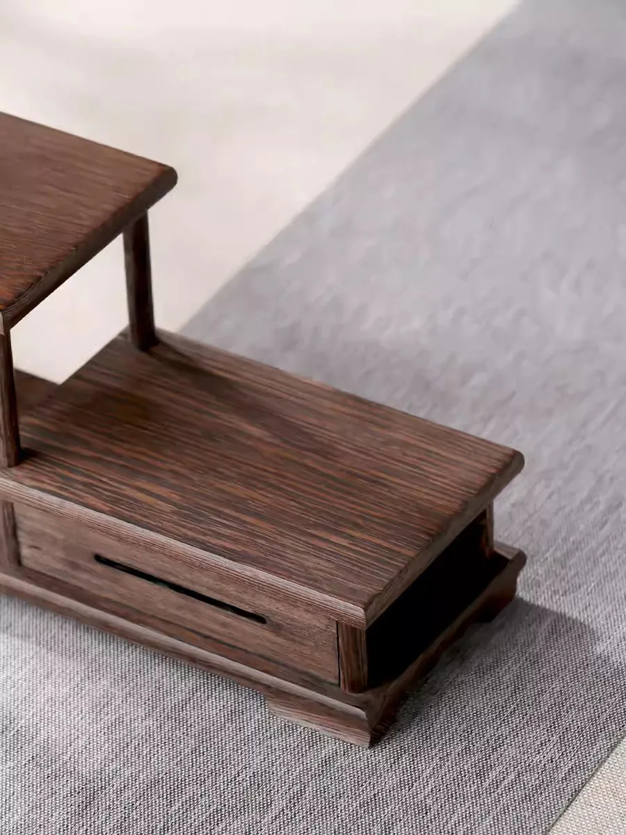 Solid Wood Tea Cup Rack, Mahogany Desktop Storage Rack, New Chinese Tea Pot and Tea Set Display Rack