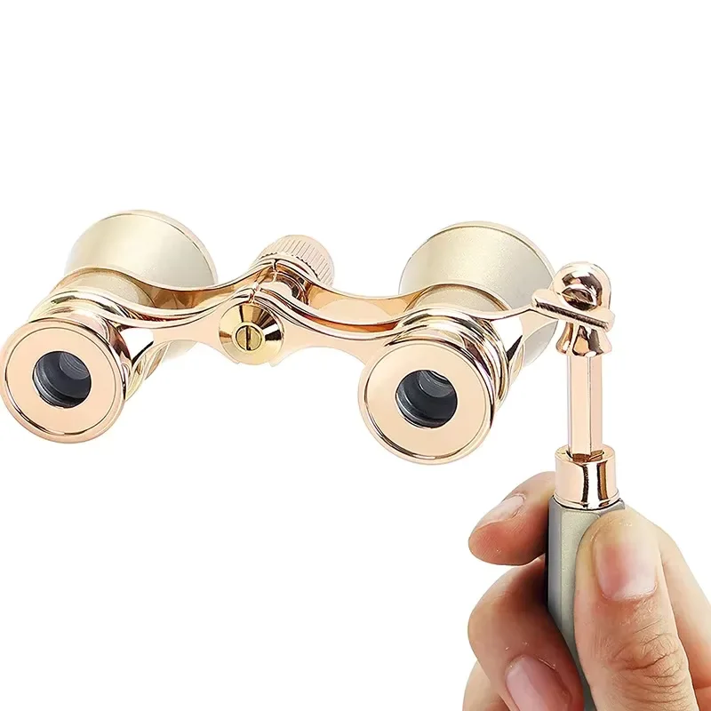 Binoculars Telescope Opera Glasses Metal Body With Chain/handle Theater Optical Design Gift Retro