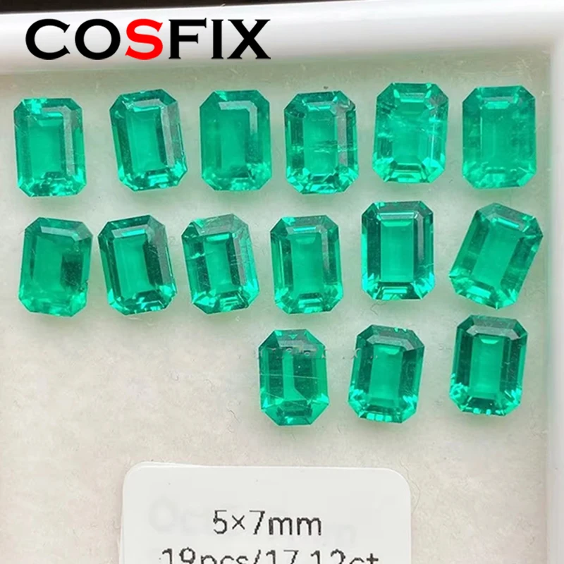 Lab Grown Zambia Gemstone Emerald Shape Loose Gemstones Colombia for Jewelry Making AGL Certificate