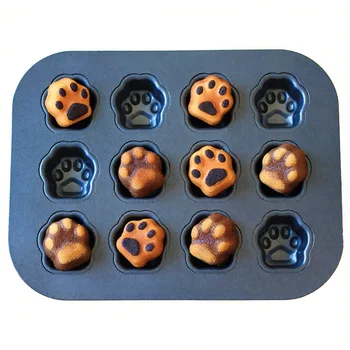 3D Cute Cat Claw Baking Mold Non-Stick Baking Pan Madeline Financier Cake Mold Baking Tray Molds Form Metal Baking Supplies