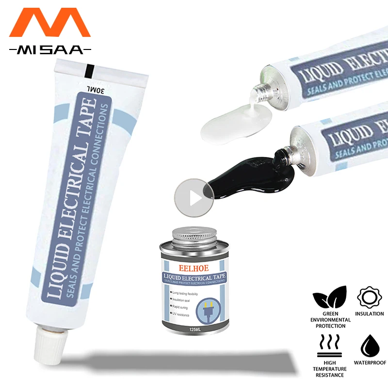 Colla Impermeabile Per Protezione Uv 125Ml Isolamento Liquido Nastro Elettrico Pasta Per Tubi Colla Sigillante Isolante A Secco Fissa In Gomma Veloce
