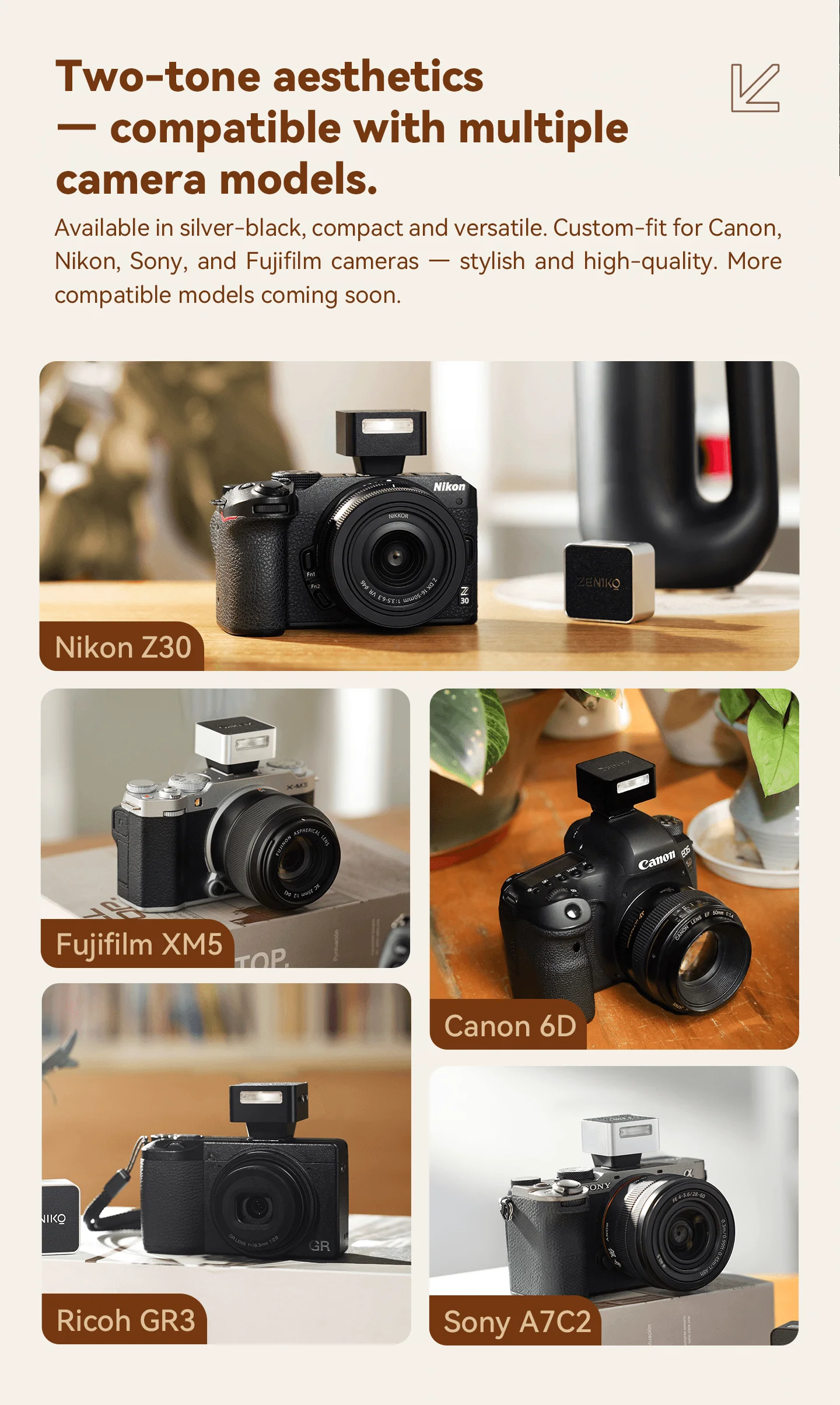 ZENIKO ZT08 Mini Rechargeable Camera Flash Light Speedlite TTL