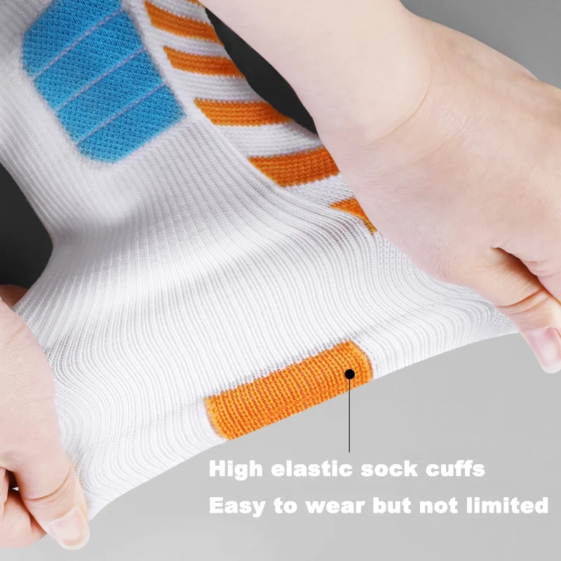 1 Pair Sports Socks Patchwork Basketball Socks For Men,Professional Sports Towel Bottom Sweat Absorption&Breathability