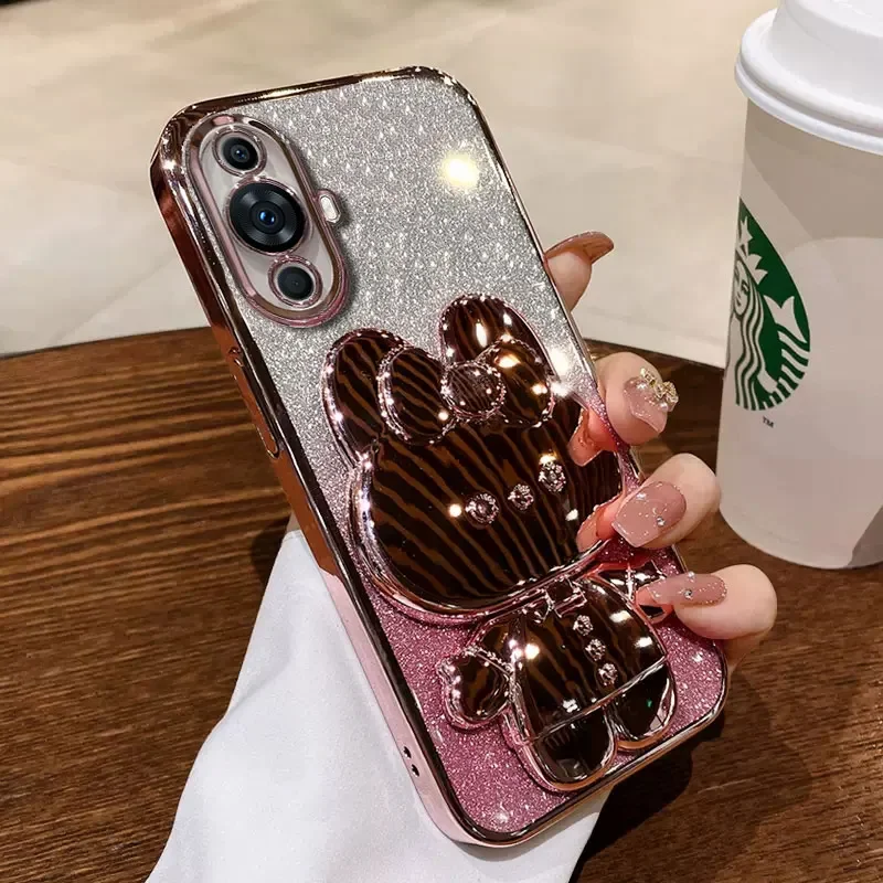 Luxury Glitter Mirror Rabbit Holder Shockproof Case