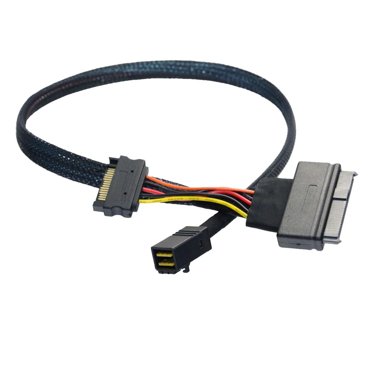 1m 0.5m HD Mini-SAS (SFF-8643) To U.2 SFF-8639 Date Cable For 2.5 NVMe SSDWith 15-Pin SATA Power Suitable For U.2 SSD Mining 12g internal mini sas hd sff 8643 to sff 8643 cable with sideband 100 ohm 1 m 3 3ft 2 pack
