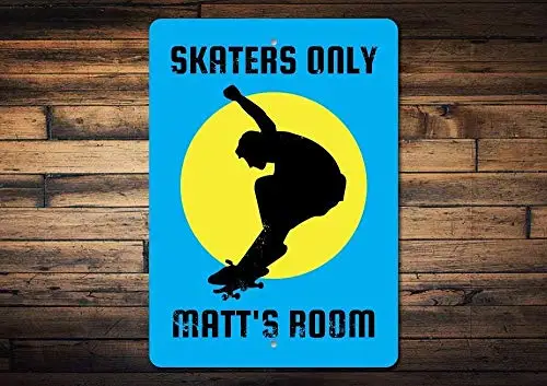 

Vincenicy Metal Sign Great Aluminum Tin Sign Skater Skaters Only Sign Skater Room
