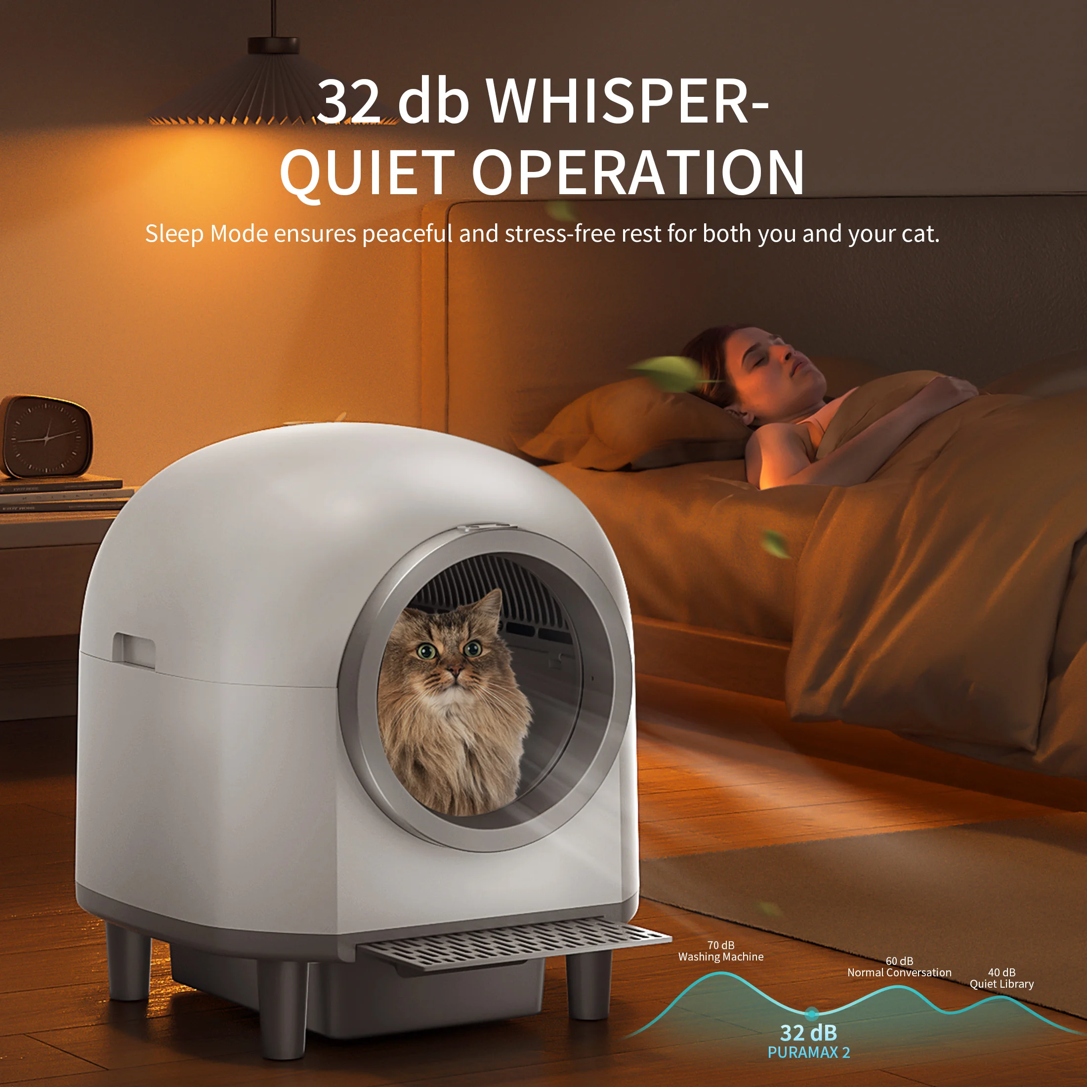 OMCPET自動スマート猫トイレセルフクリーニングサンドボックス、アプリ 