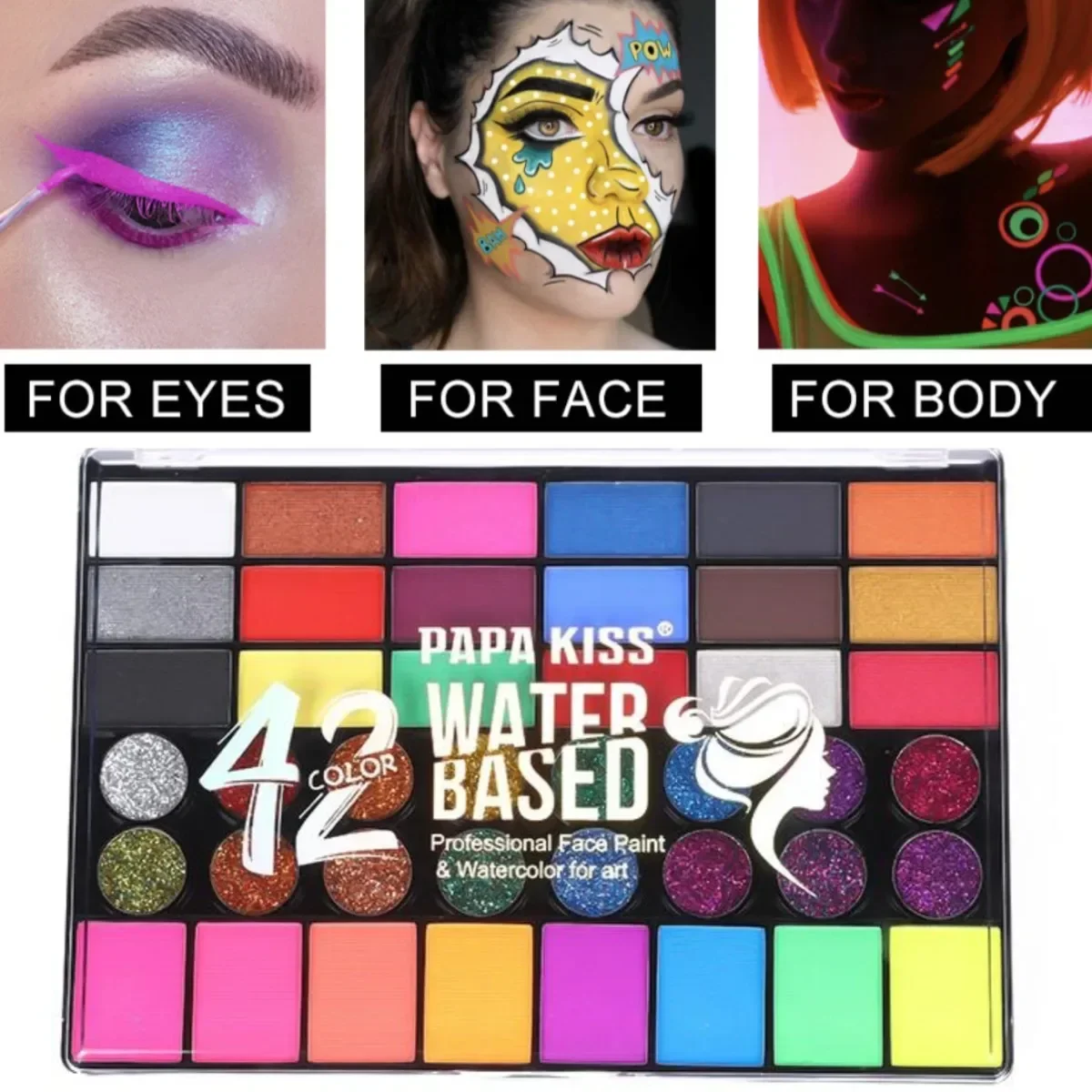

42color Face Body Painting make up Face Color Eye Shadow Easy To Clean Makeup Body Paint Festival Acrylic Paint Halloween Makeup
