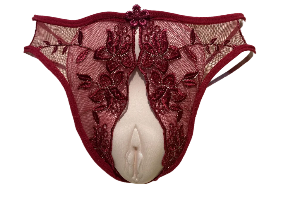 AIEOE Slip per Gaff Transgender Crossdresser con Pizzo e Fiocco di Raso per Tucking - Biancheria Intima, Nero , M