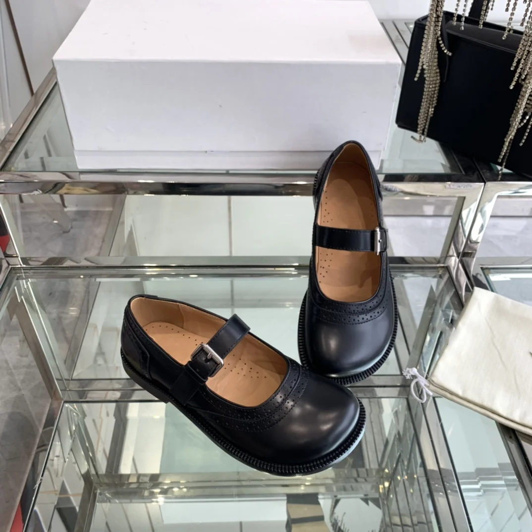 Genuine leather thick sole retro high-quality Mary Jane women's singles shoes