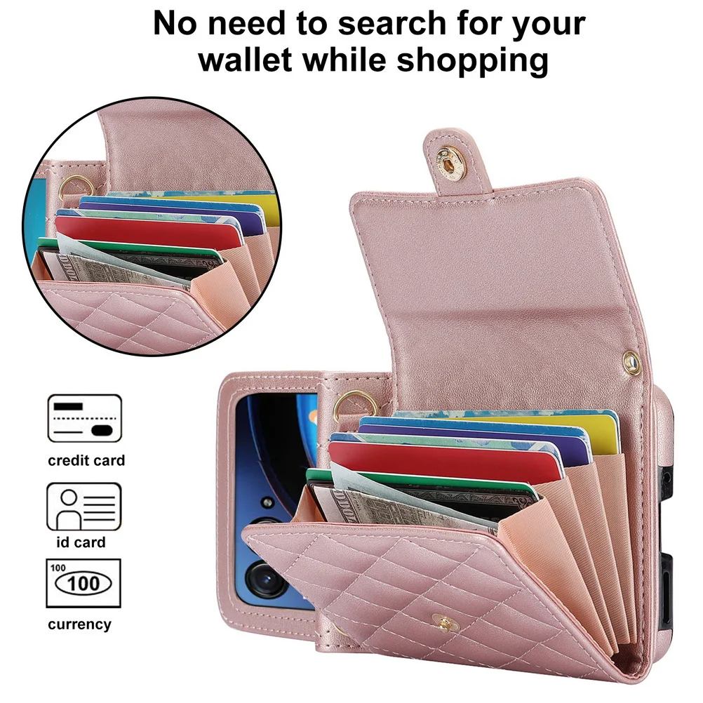 Sleek Cardholder Wallet Case with Long Lanyard Strap
